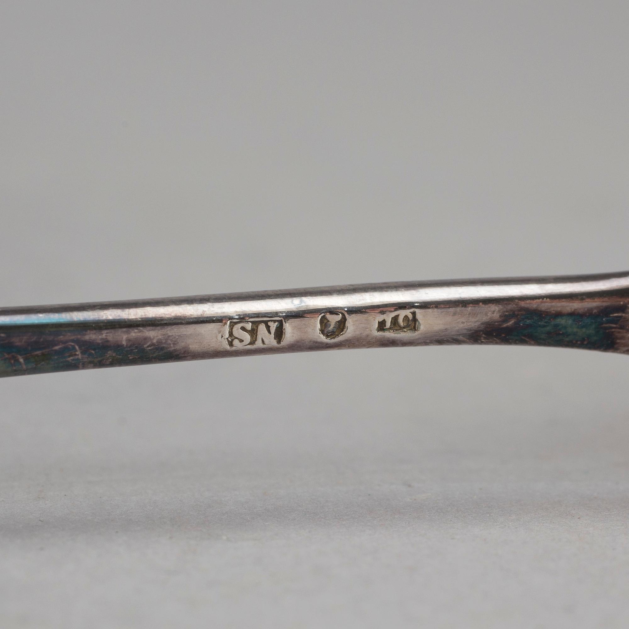 ÄGGSERVIS, nysilver, Otto Lindberg, Stockholm, 1900-talets början.