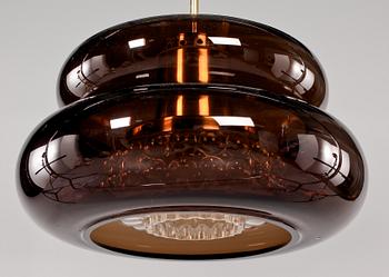 TAKLAMPA, "Bubblan", Carl Fagerlund, Orrefors, omkring 1970. Höjd 35 cm.