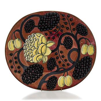 Birger Kaipiainen, Decorative dish, stoneware, signed Kaipiainen Arabia.