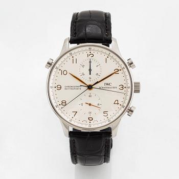 IWC, Schaffhausen, Portuguese, Rattrapante, chronograph(Split-Seconds), wristwatch, 41 mm.