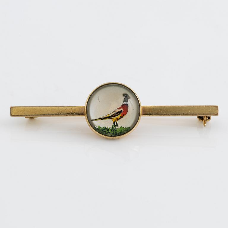 Essex crystal  pheasant brooch.