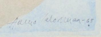 AARNO SALOSMAA, akvarell på papper, uppfodrad på skiva, signerad och daterad -68.