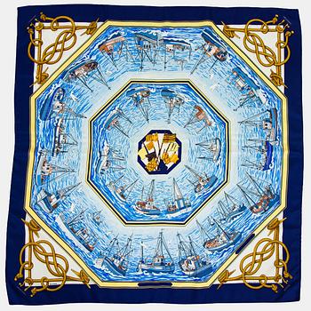 Hermès, a "Retour de Pêche" silk scarf.