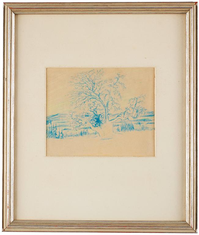 Carl Fredrik Hill, Landskap med träd.