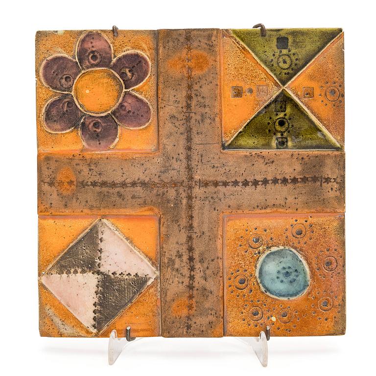 Rut Bryk, relief, stoneware, signed BRYK.