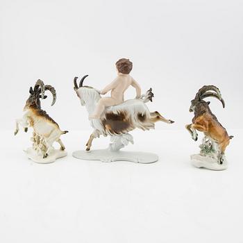 Figurines 3 pcs Germany mid-20th century porcelain.