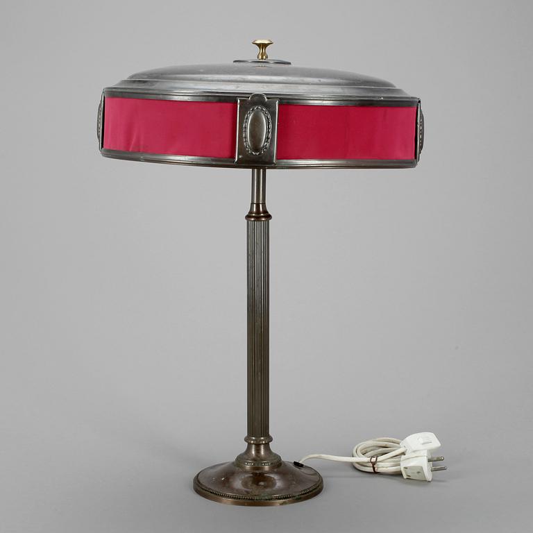 BORDSLAMPA, gulmetall, 1920/30-tal.