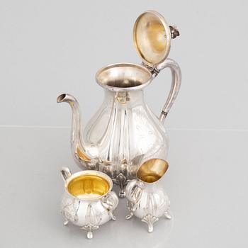 A 4-piece Swedish silver coffee service, mark of GAB, Stockholm 1953-1964.