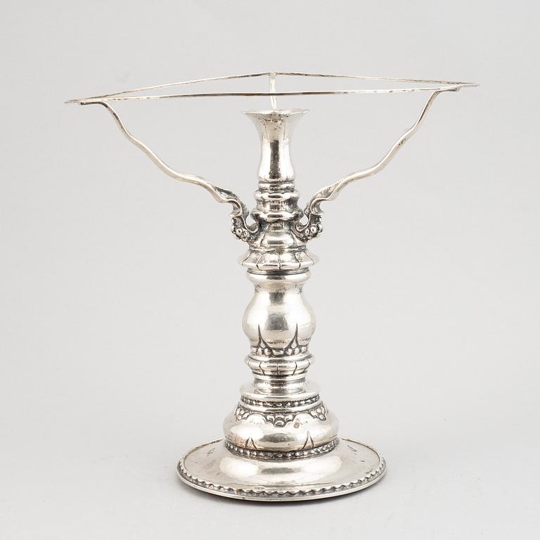 A Swedish silver table lamp, maker's mak CG Hallberg, Stockholm, 1923.