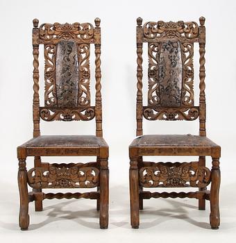 STOLAR, ett par, barockstil, omkring 1900.