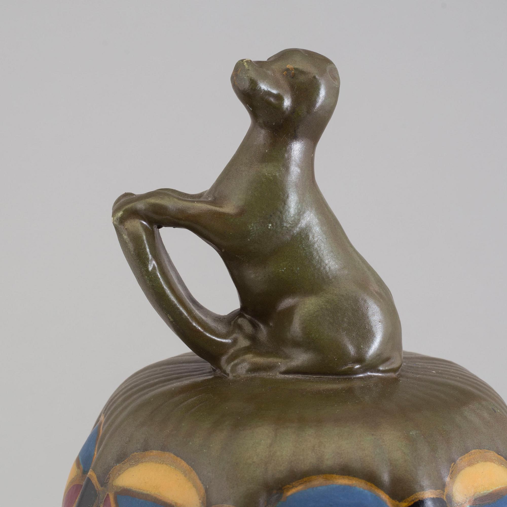A ceramic lidded vase, Arnhem, Holland, 1930s.