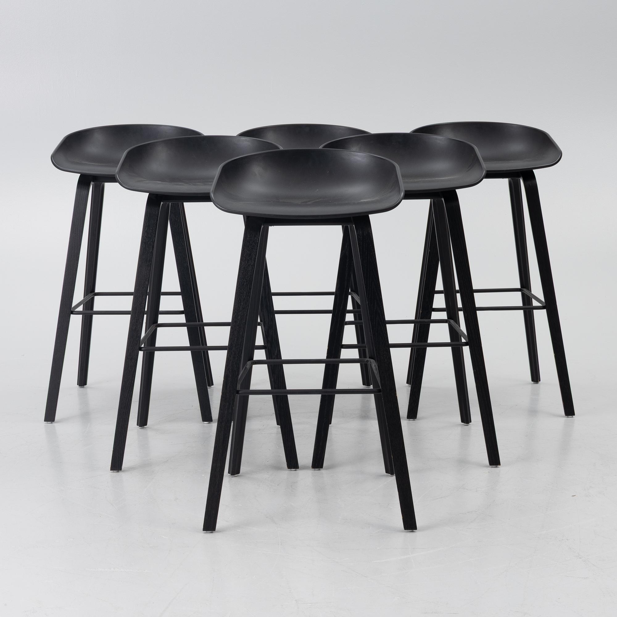 Hee Welling, barstolar, "About a stool", 6 st, HAY, Danmark.