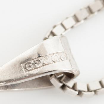 Hänge med kedja 18K vitguld med en rund briljantslipad diamant.