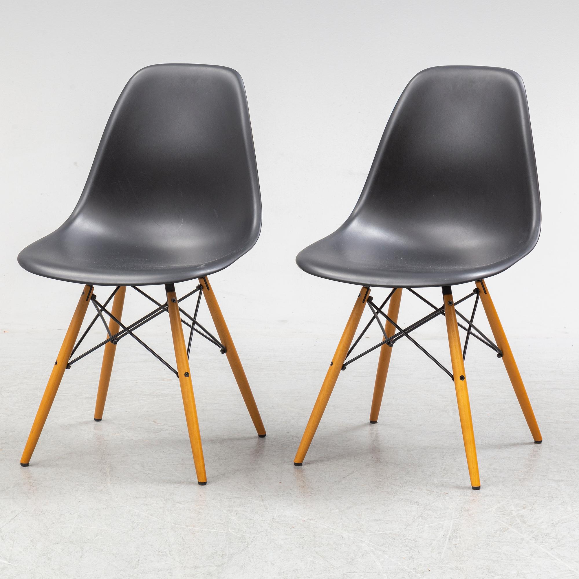CHARLES & RAY EAMES, stolar, 6 st, "Plastic chair", Vitra.