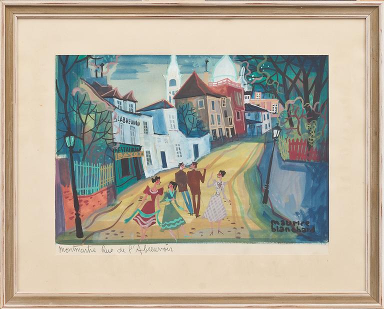 MAURICE BLANCHARD, gouache, signerad.