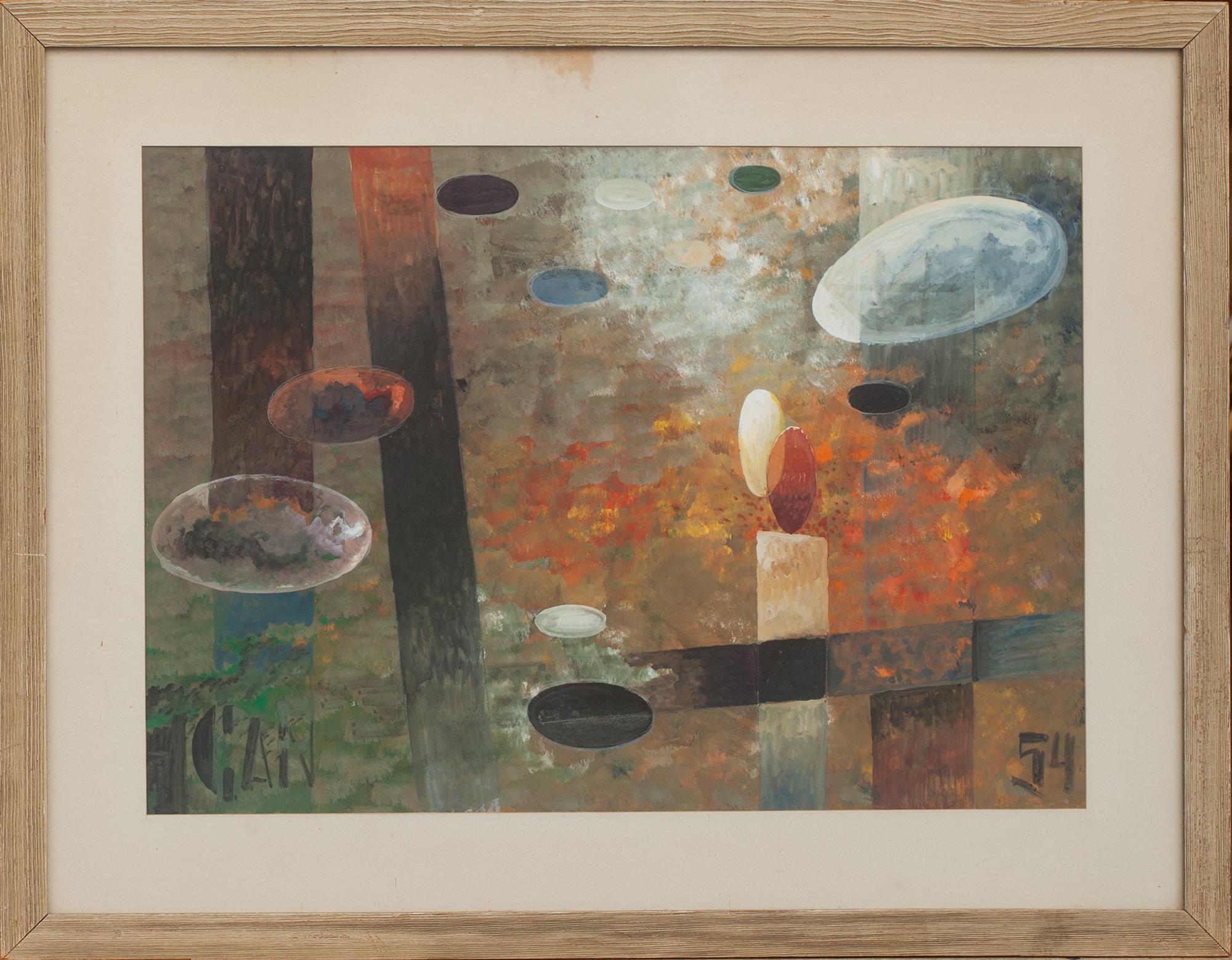 GÖSTA ADRIAN-NILSSON. Gouache, signerad o daterad 54.