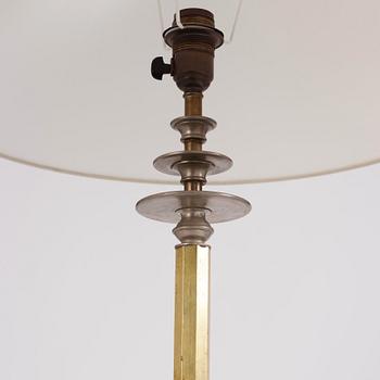 Nils Fougstedt, & Anna Petrus, a rare pewter and brass floor lamp, Svenskt Tenn, Stockholm 1929, model 763 A.