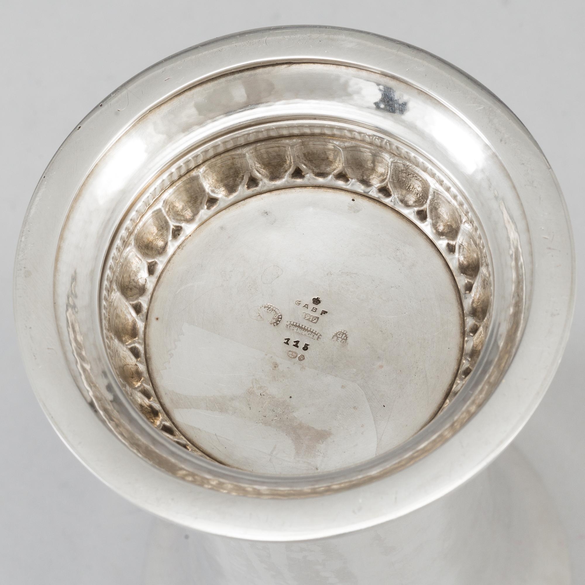 GEORG JENSEN, vas, silver. Danmark, 1919, med Svenska importstämplar.