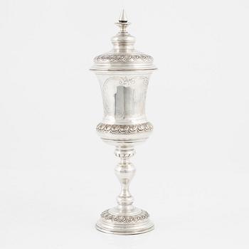 CG Hallberg, a silver lidded goblet, Stockholm 1899.