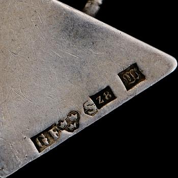 HÄNGEN, 2 st, 18K guld och silver, Frimurarorden.