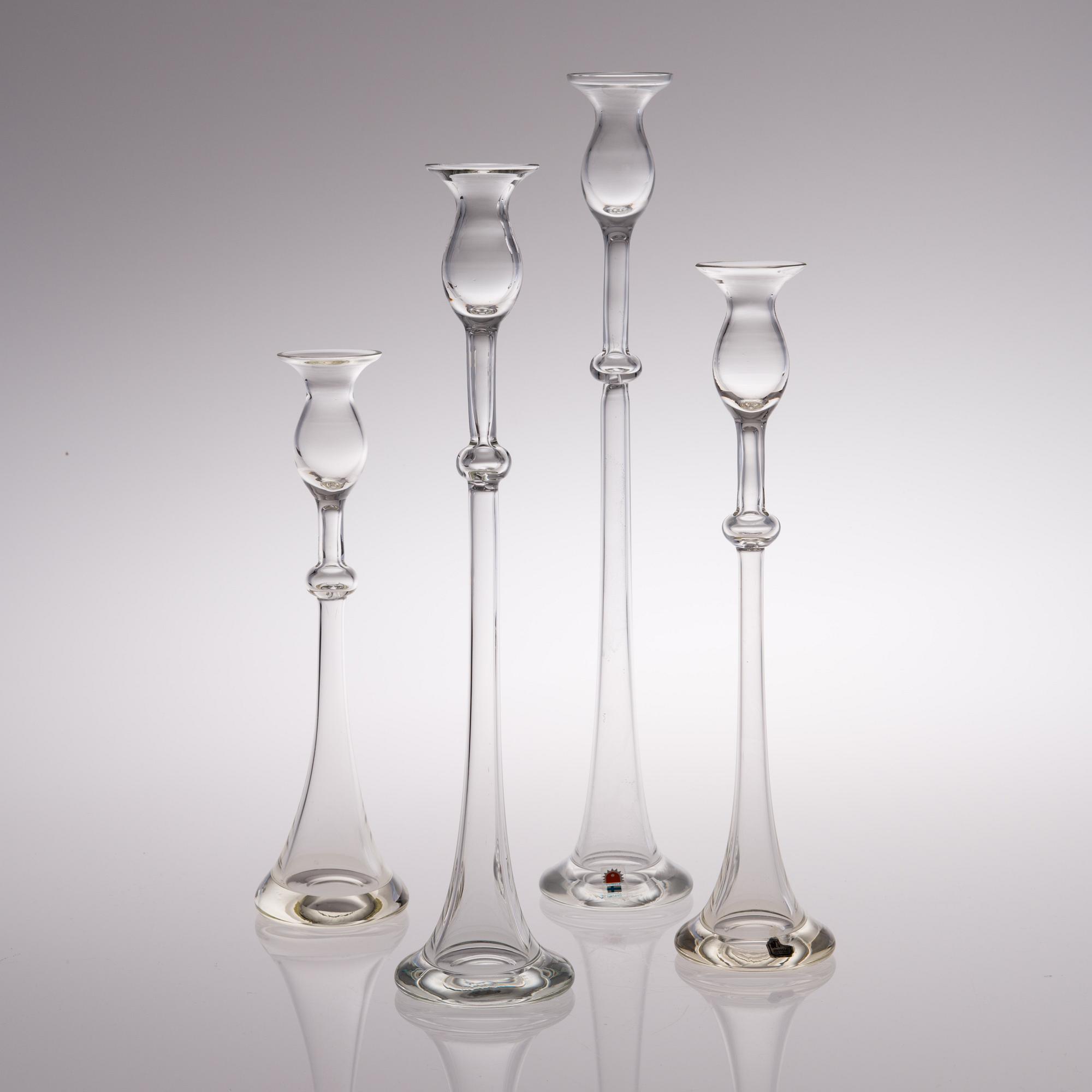SIRKKU KUMELA-LEHTONEN, LJUSSTAKAR, 4 st, glas, Kumela 1969-1970-tal.