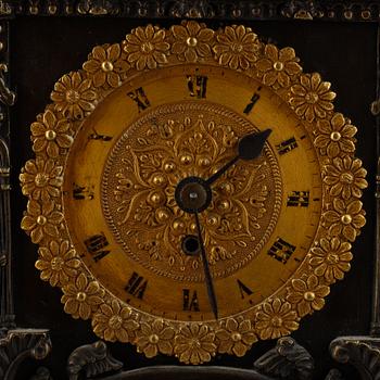 A Neo-Gothic mantel clock, late 19th Century.