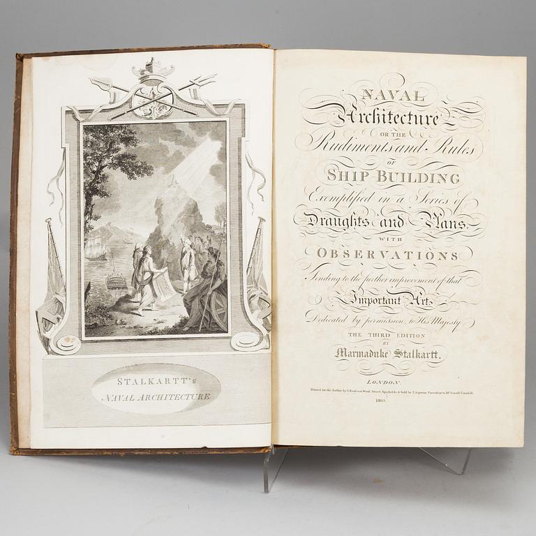 BOOK, ”Naval Architecture or the rudiments and rules of Ship Building, exemplified in a series of draughts and plans”.