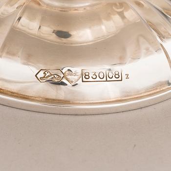 A 3-piece silver coffee set, Kultakeskus, Hämeenlinna 1980 and 1981.