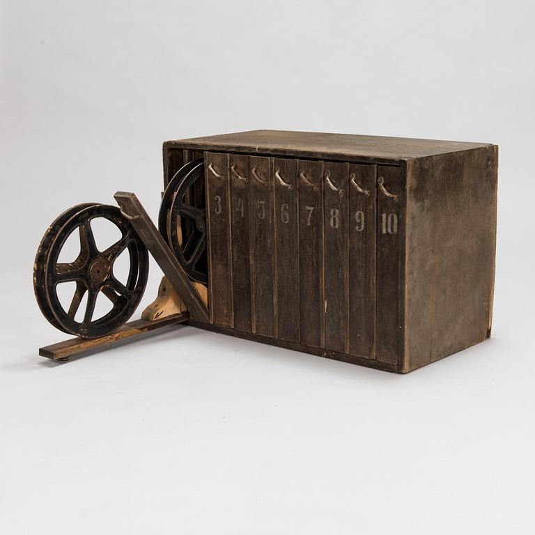 Storage cabinets for film reels 1930-1940's.