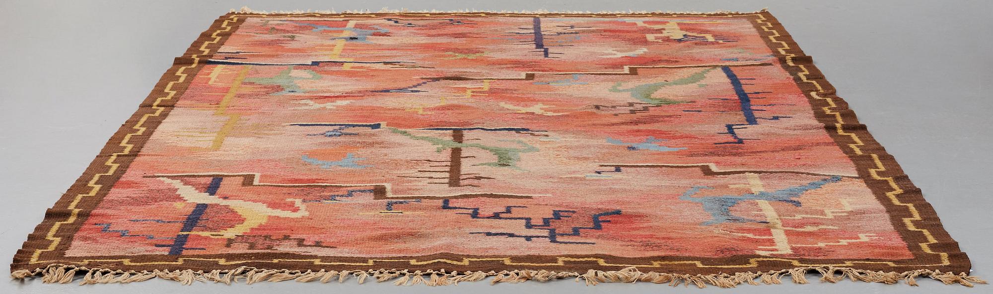 CARL EDVIN SVENSSON, MATTA, rölakan, ca 303,5 x 195,5 cm, signerad CES (Carl Edvin Svensson), Sverige 1920-30-tal.