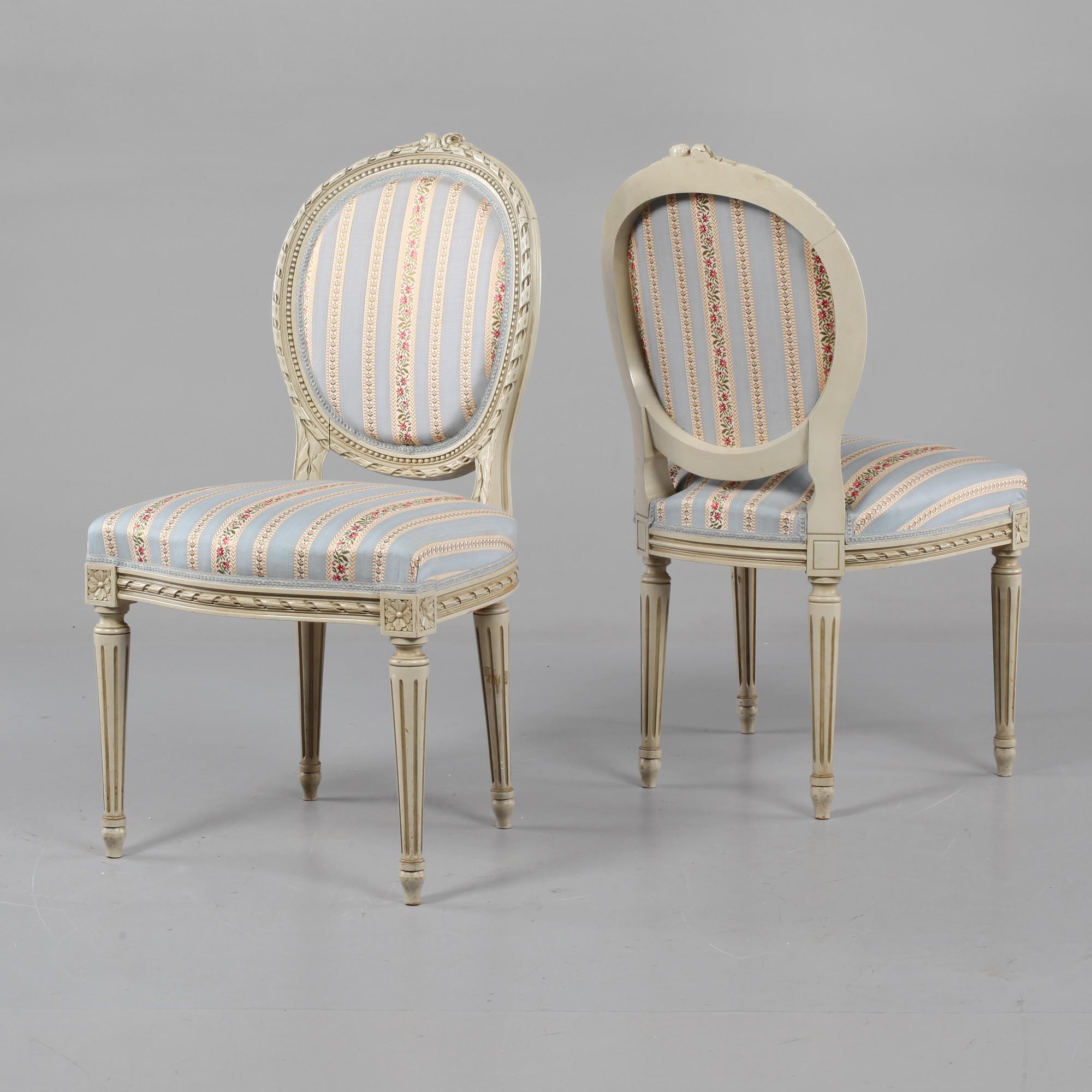 STOLAR, 8 st, gustaviansk stil, 1900-talets tredje kvartal.