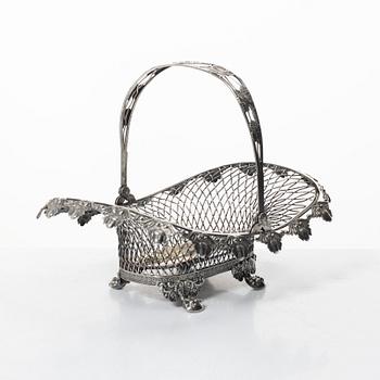 Gustaf Folcker, A Swedish silver bread basket, silver, mark of Gustaf Folcker, Stockholm 1838.