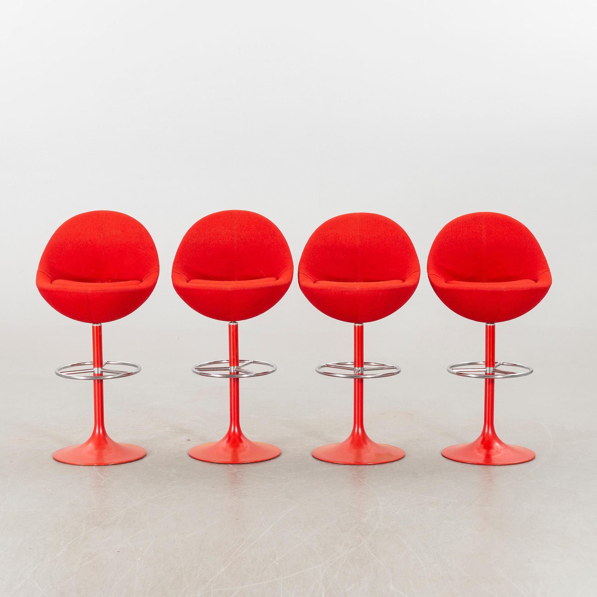 BARSTOLAR, 4 st, Johansson Design, 1970-tal.