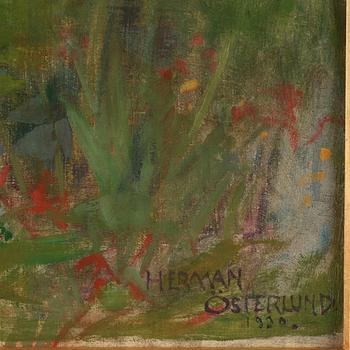 Herman Österlund, Kvinna med stockrosor. (Sommar, Arild).