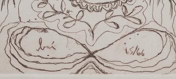 ENRICO BAJ, etsning och collage, signerad(i trycket) numrerad 65/66. ? i tryck.