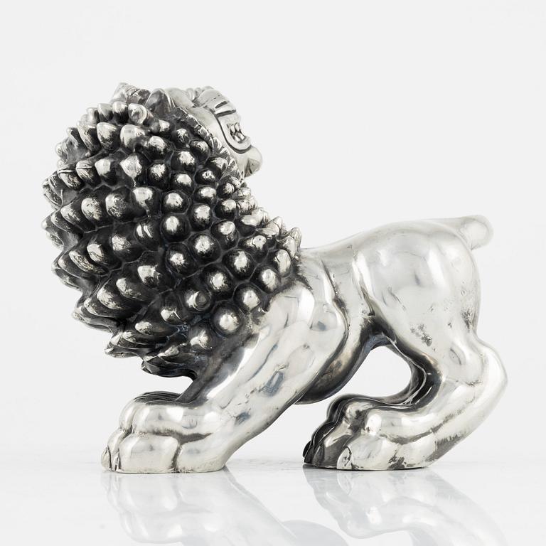 Anna Petrus, a pewter sculpture of a lion, Svenskt Tenn, Stockholm 2021.