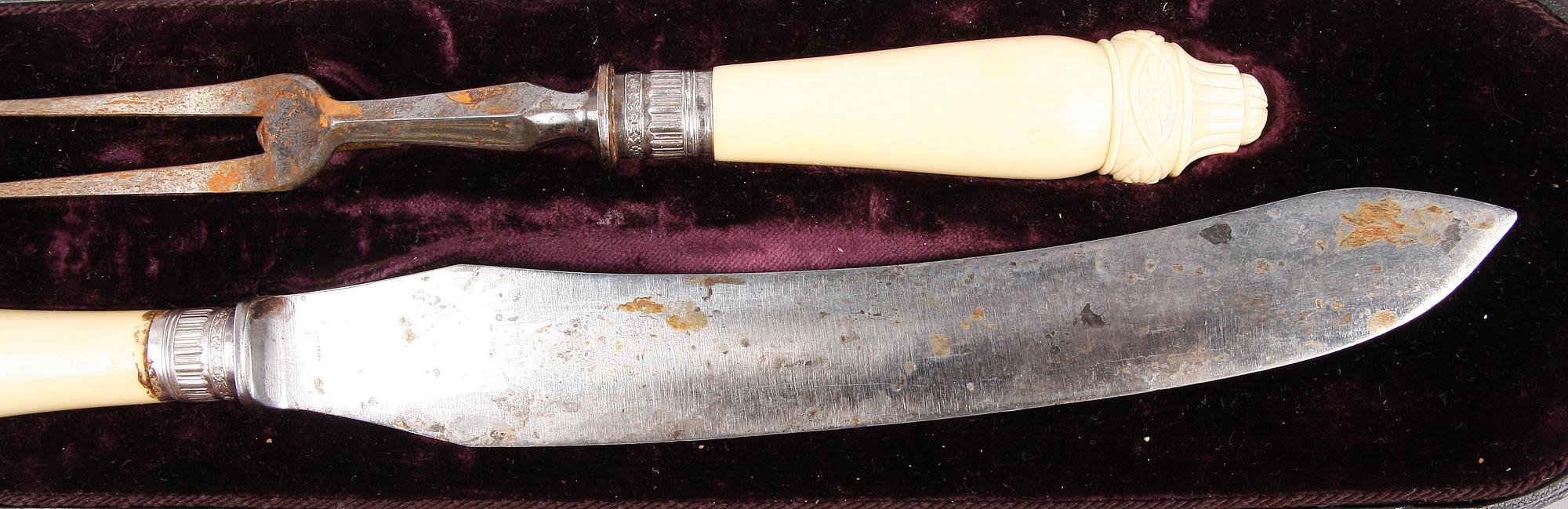 TRANSCHERBESTICK, ben och silver. Sheffield 1893-94.