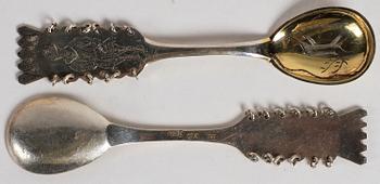 PARTI SILVERBESTICK, 32 delar, 1859-1972. Ca 610 g.