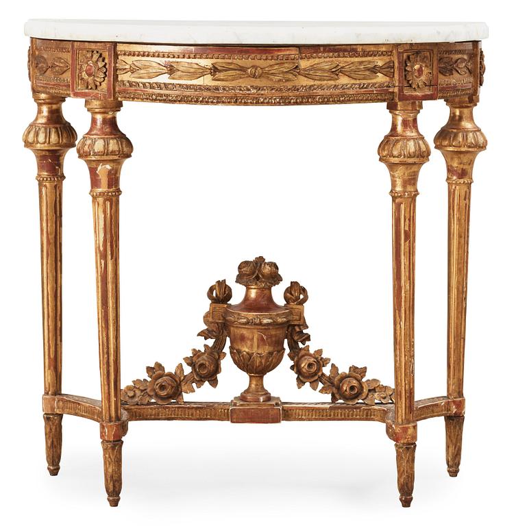 KONSOLBORD. Stockholmsarbete, 1700-talets slut. Gustavianskt.