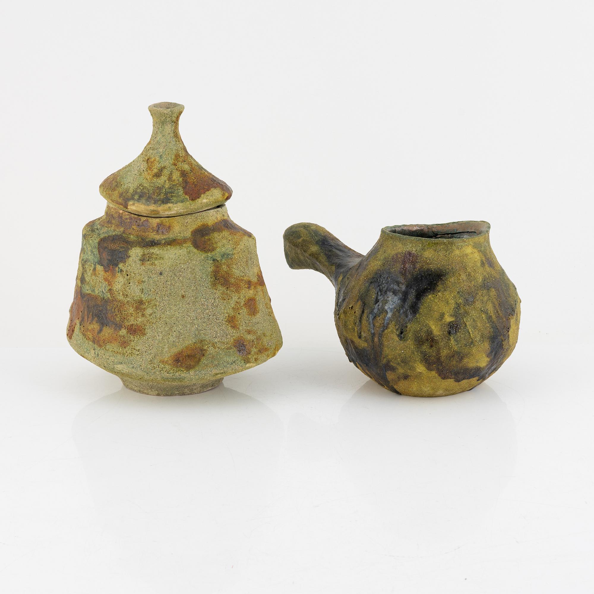 Nino Caruso, lockskål samt kanna, keramik, Italien, 1990-tal.