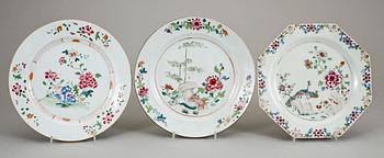 TALLRIKAR, 2+2+2, porslin, Qianlong, kina 1700-tal.