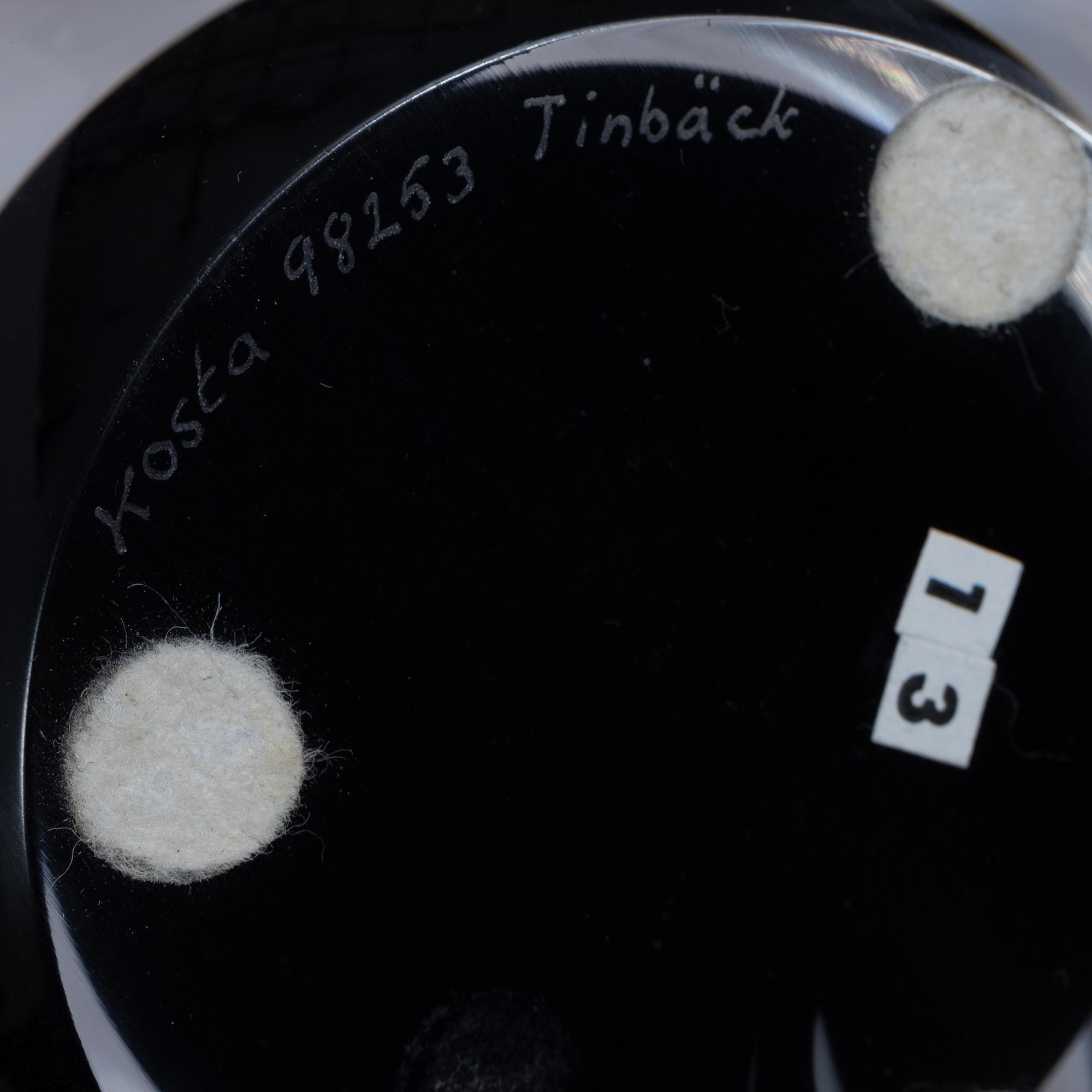 Six glass paper weights, including Robert Eickholt, USA, 1985, & klas-Göran Tinbäck, Sweden.