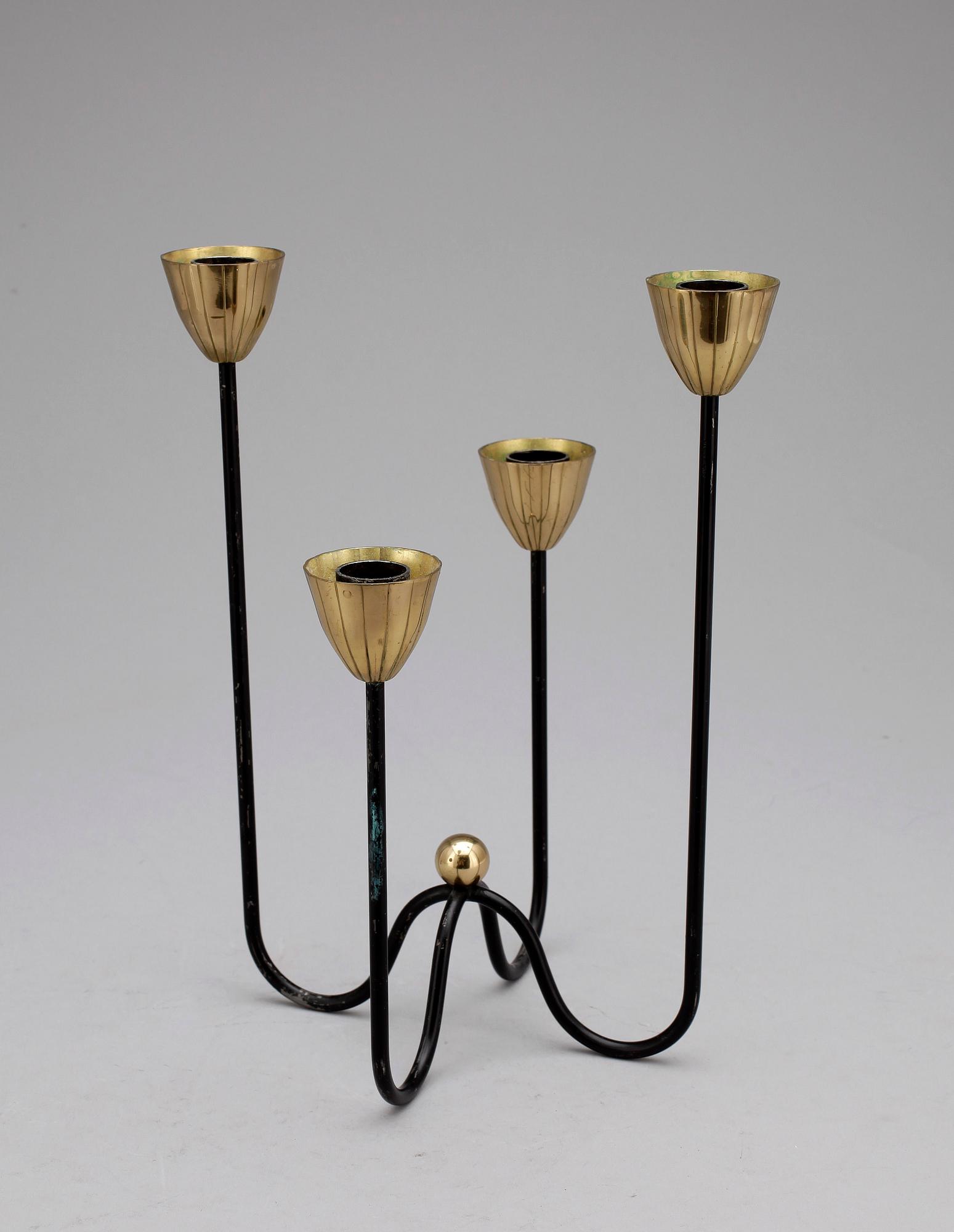 KANDELABER, mässing, Gunnar Ander för Ystad Metall, 1900-tal.