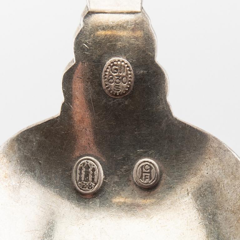 Johan Rohde, bestick  38 dlr "Konge/Achorn" sterlingsilver för Georg Jensen efter 1945.