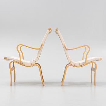Bruno Mathsson, a pair of 'Eva' armchairs, Bruno Mathsson International, Värnamo, Sweden 2004.