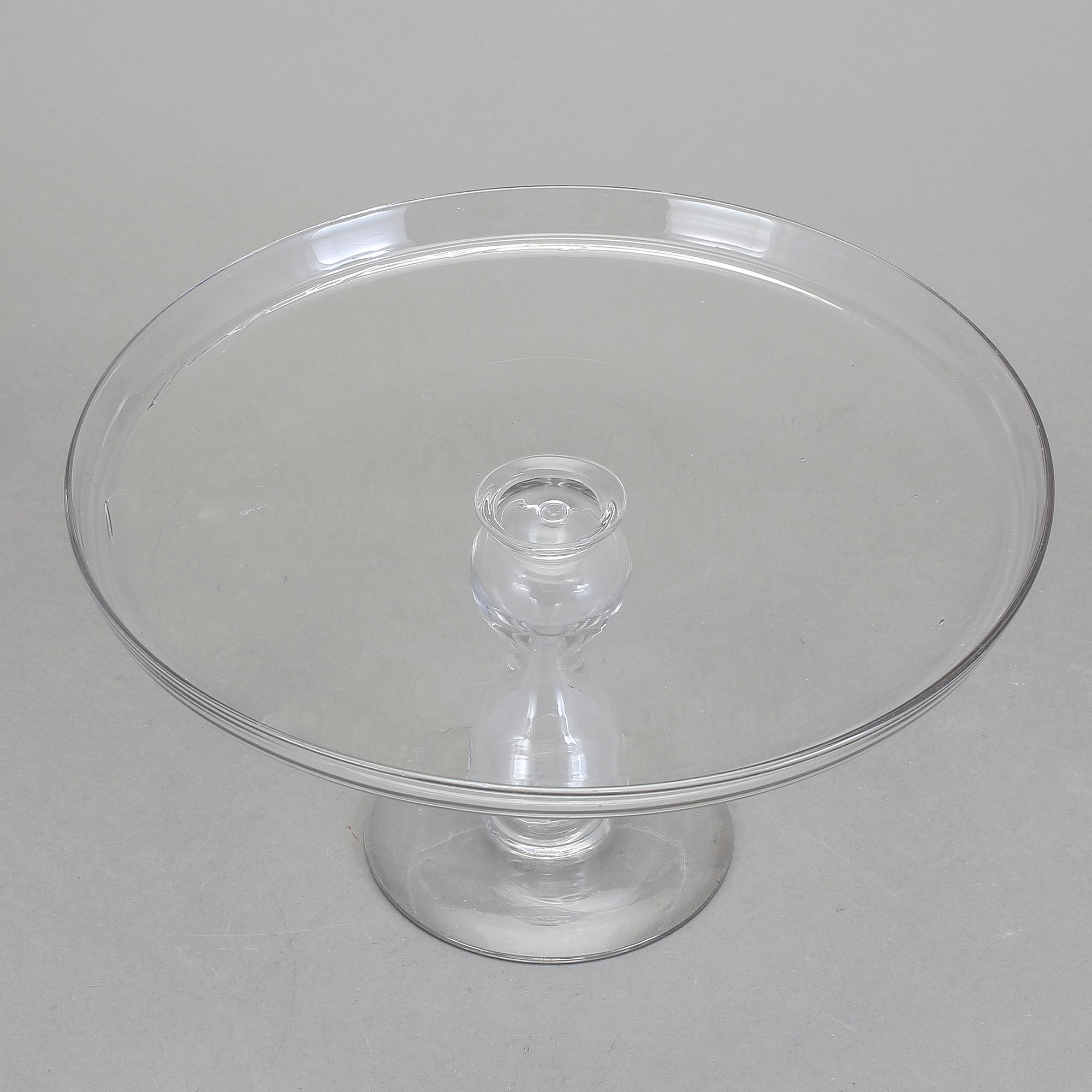 KREDENSFAT / TÅRTFAT, glas, 1900-talets första hälft.