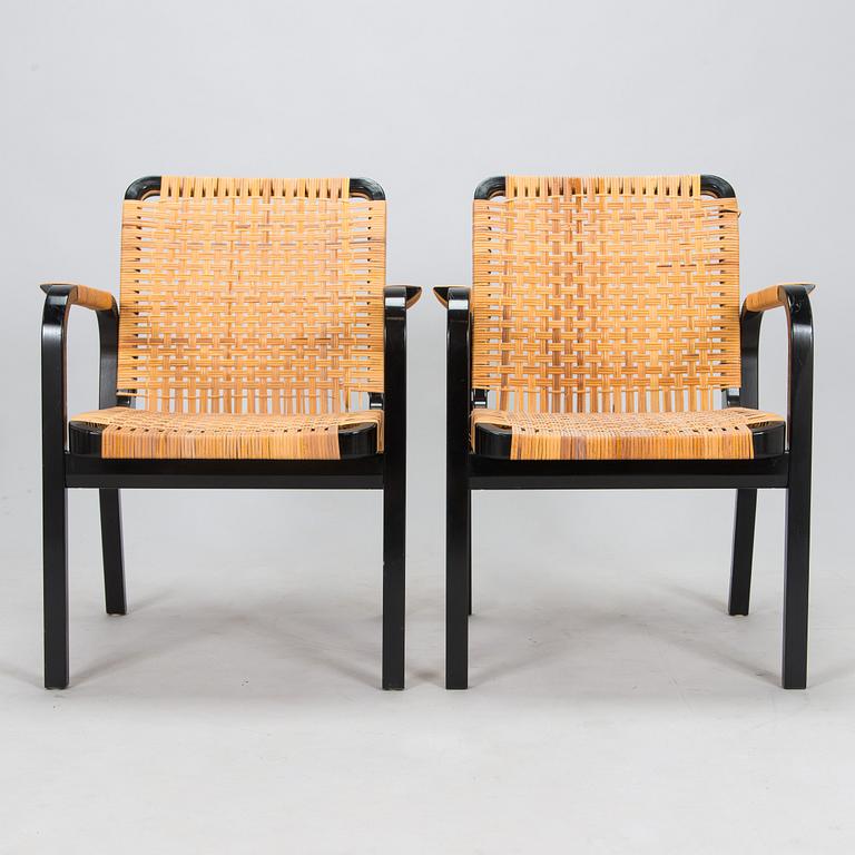 Alvar Aalto, nojatuoleja, 6 kpl, malli 45, Artek 1970-luku.