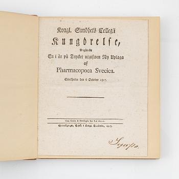Four Swedish pharmacopoeiae of the 19th century.