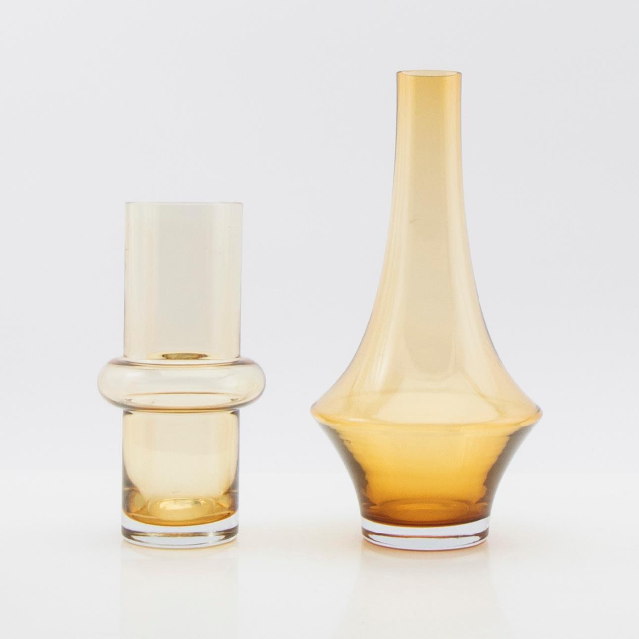 Tamara Aladin, vases, 3 pcs, glass, Riihimäen Lasi, Finland, 1960s/70s.