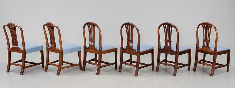 STOLAR, 4 + 2 st, Hepplewhite, England, 1800-tal.